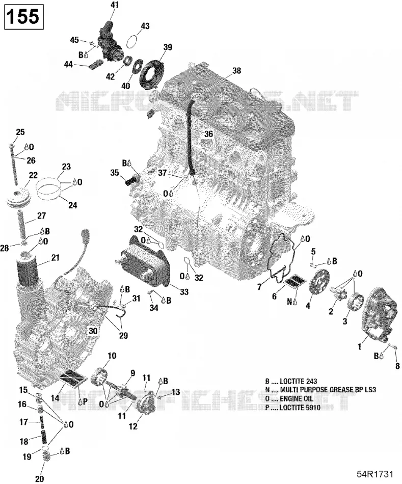 Lubrification Du Moteur - 130-155 Modèle Sans Suspension