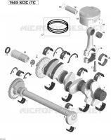 Vilebrequin, Pistons et Arbre de Balancement - 215