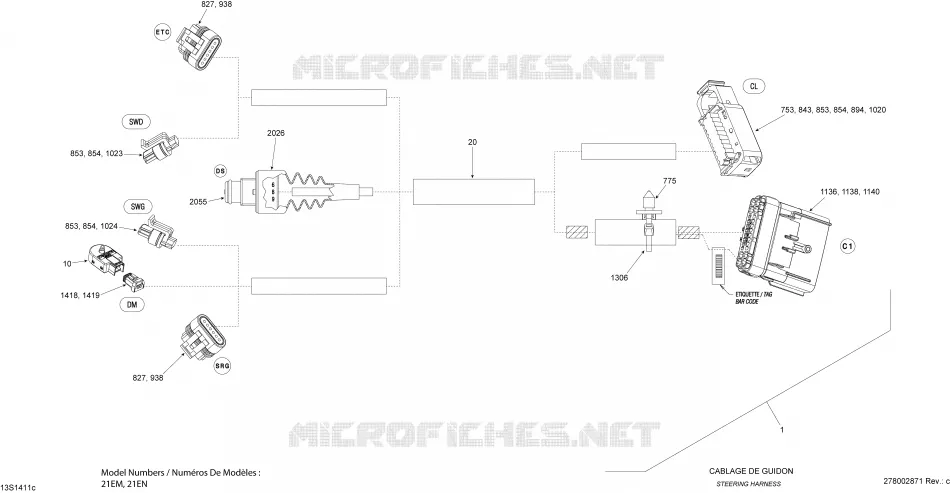Câblage Électrique Steering Harness 1_13S1411c