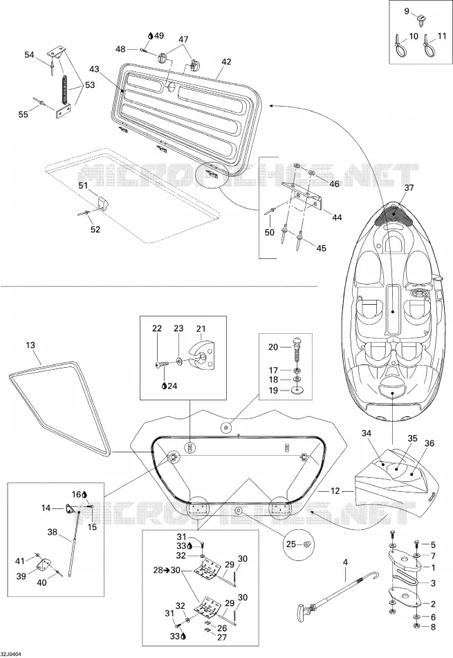 Compartiment De Moteur Et Couvercle Central
