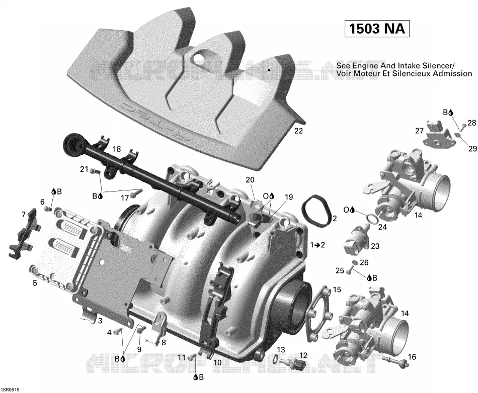 Collecteur Admission Air Et Carter De Papillon V1 Sea-Doo