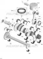 Vilebrequin, piston et arbre de balancement