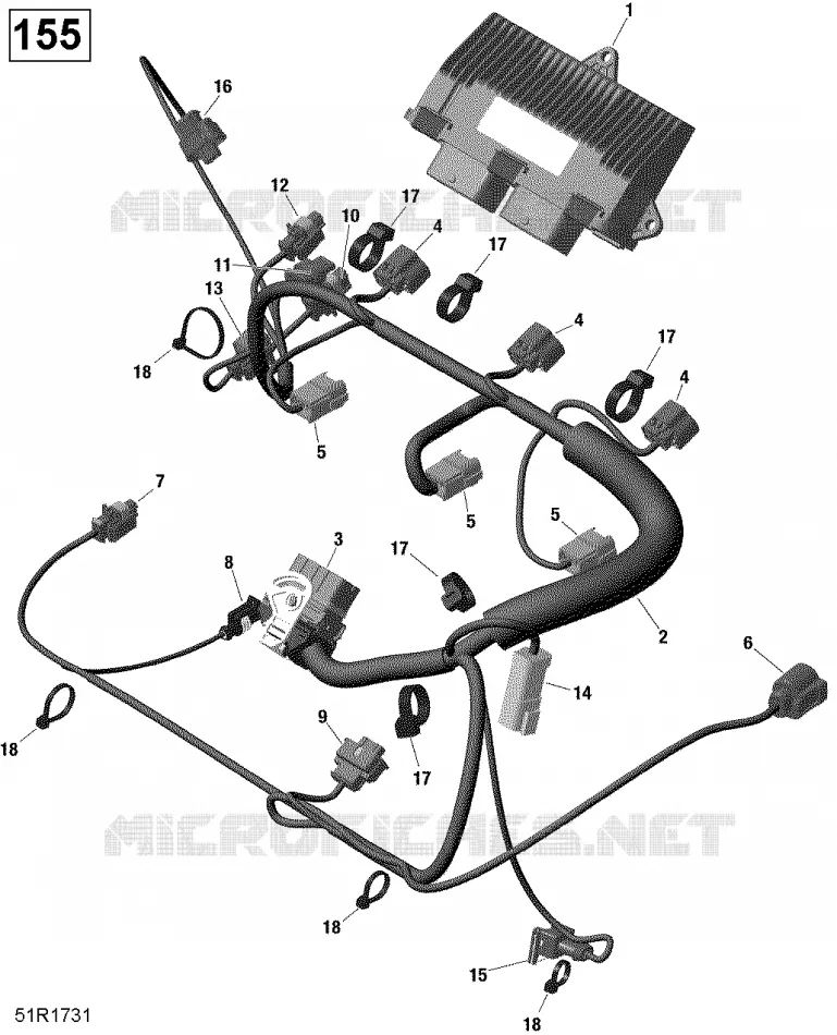 Câblage Moteur Et Module Électronique - 130-155 Modèle sans Suspension