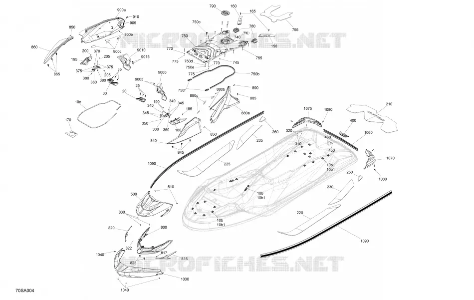 Carrosserie - Système Sea-Doo Motomarines Sea-Doo GTX 230 2021 GTX 230  GTX 230