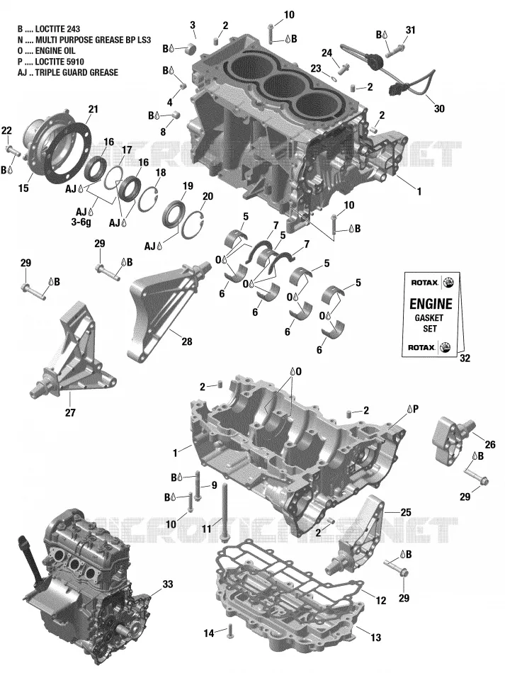 Rotax - Carter - 903 / Fabriqué jusqu'au 28 sept 2020 Sea-Doo Motomarines Sea-Doo GTI 90 2021 GTI 90  GTI 90