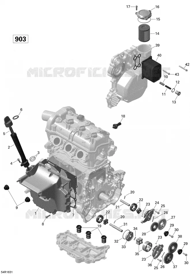 Lubrification du Moteur - 900-900 HO ACE Sea-Doo Motomarines Sea-Doo GTI 90 2018 GTI 90  GTI 90
