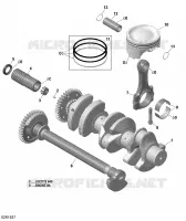 Vilebrequin, Pistons Et Arbre De Balancement   300 pour Sea-Doo RXP de 2016