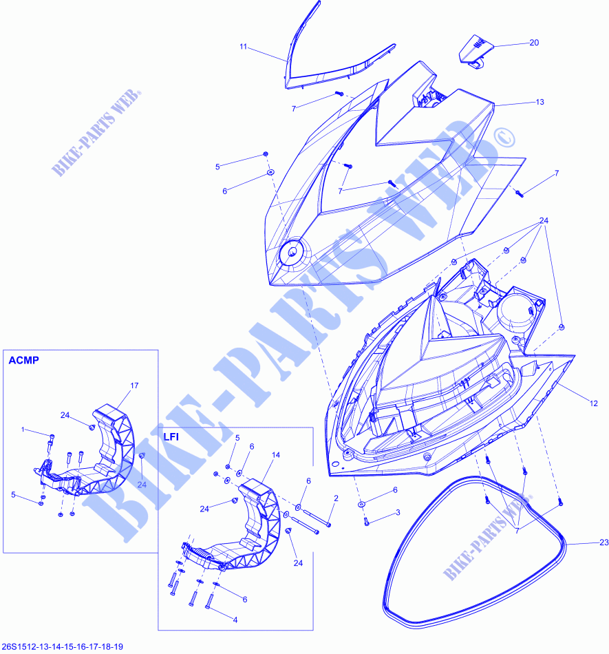 Couvercle Avant _26S1513 pour Sea-Doo GTI 130 de 2015