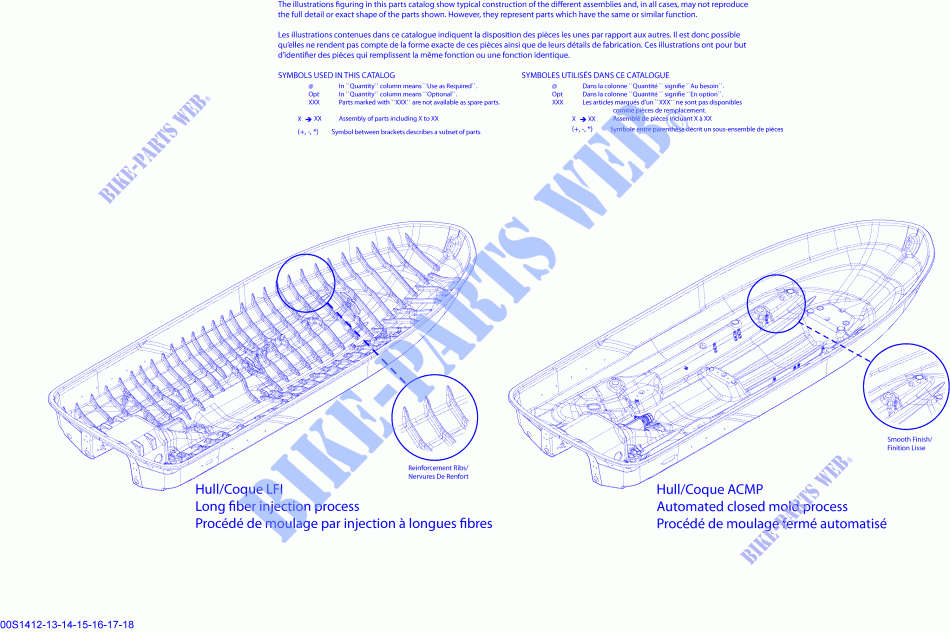 Numéros de modèle _00S1507 pour Sea-Doo GTX 155 de 2015
