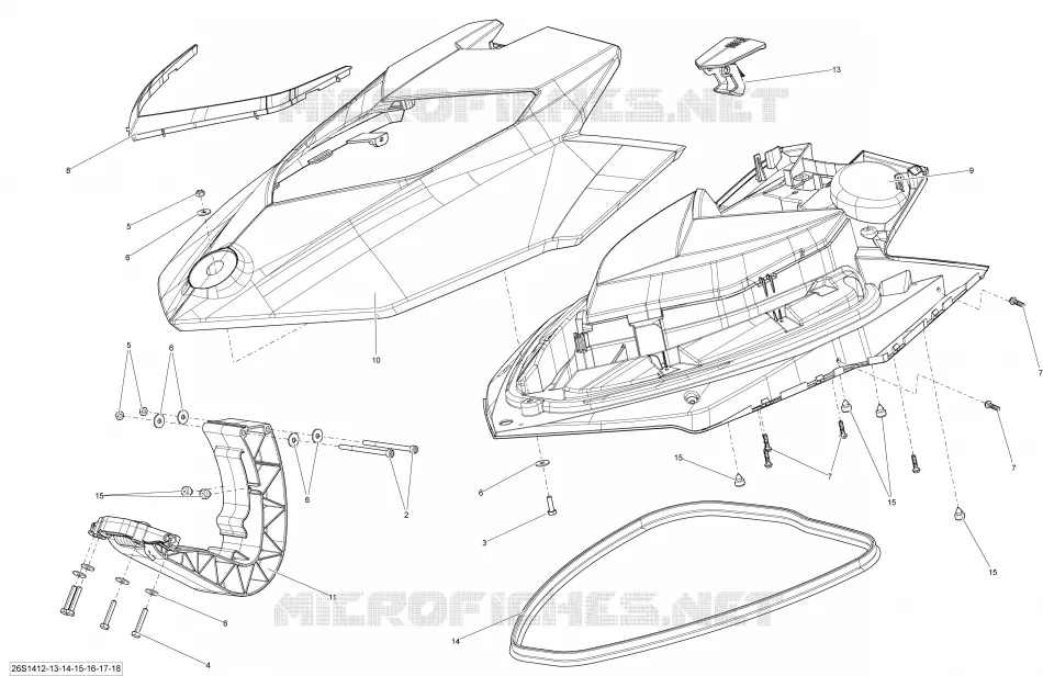 Couvercle Avant _26S1412 Sea-Doo Motomarines Sea-Doo GT1 130 2014 GT1 130  GT1 130