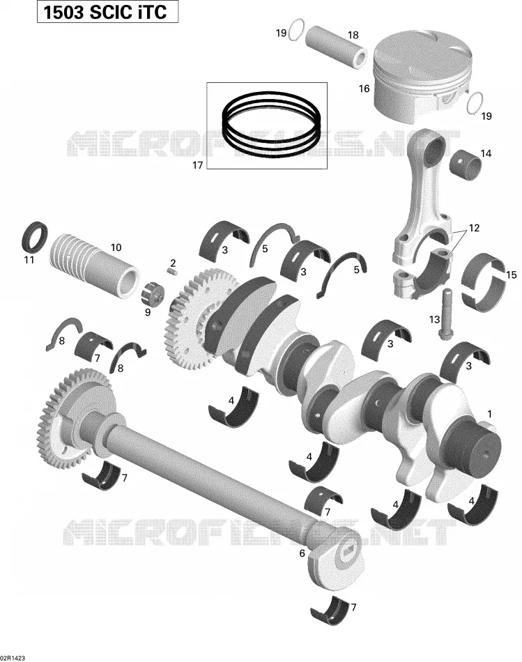 Vilebrequin, Pistons Et Arbre De Balancement Sea-Doo Motomarines Sea-Doo GTR 215 2014 GTR 215  GTR 215