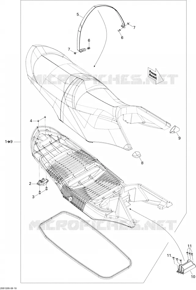 Siège Sea-Doo Motomarines Sea-Doo GTI 130 (23CS/23CR) 2012 GTI 130 (23CS/23CR)  GTI 130 (23CS/23CR)