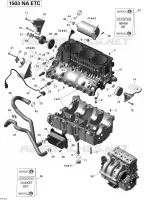 Bloc Moteur 2_Sea Doo pour Sea-Doo GTI LIMITED  155 (39CA/39CB) de 2012