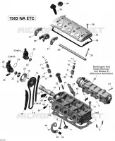 Culasse 2_Sea Doo pour Sea-Doo GTI LIMITED  155 (39CA/39CB) de 2012
