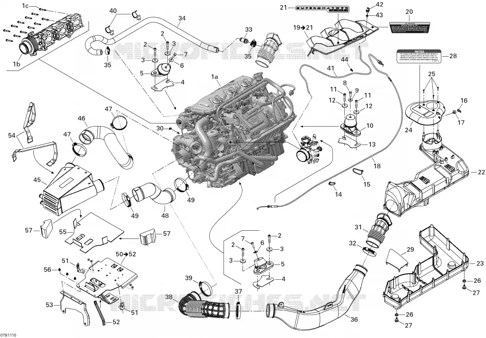 Moteur Et Silencieux Admission Sea-Doo Motomarines Sea-Doo RXP-X 255 & RS 2011 RXP-X 255 & RS  RXP-X 255 & RS