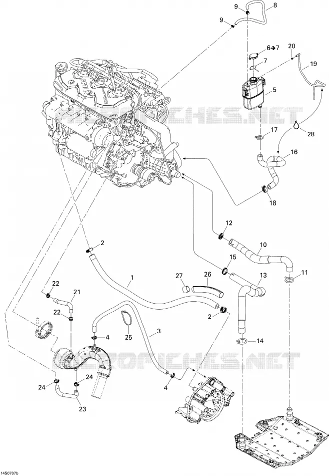 Système Refroidissement 1503 NA Sea-Doo Motomarines Sea-Doo RXP 1503 NA ( NATURALLY ASPIRED ) 2007 RXP 1503 NA ( NATURALLY ASPIRED )  RXP 1503 NA ( NATURALLY ASPIRED )