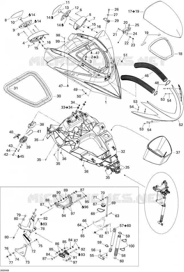 Couvercle avant Sea-Doo Motomarines Sea-Doo RXP 2004 RXP  RXP