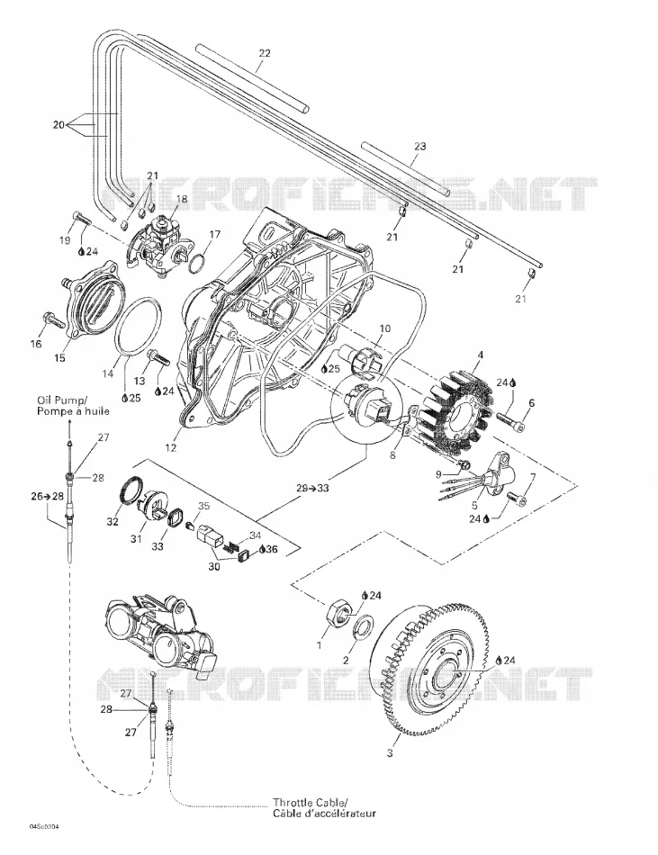 Magnéto, Pompe À Huile Sea-Doo Motomarines Sea-Doo GTX DI 6118/6119 2003 GTX DI 6118/6119  GTX DI 6118/6119
