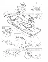 Carrosserie (vue Arrière) pour Sea-Doo GTX 4-TEC 5573/5574/5593/5594 de 2002