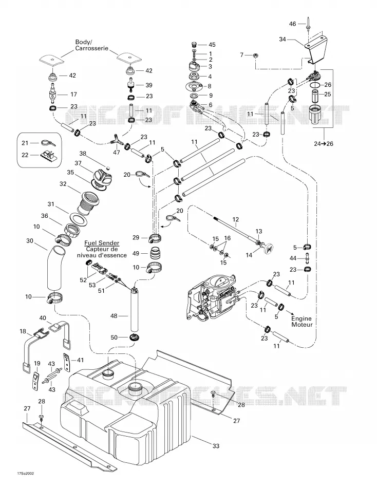Système Alimentation Sea-Doo Motomarines Sea-Doo GTI 5647/5657 2000 GTI 5647/5657  GTI 5647/5657
