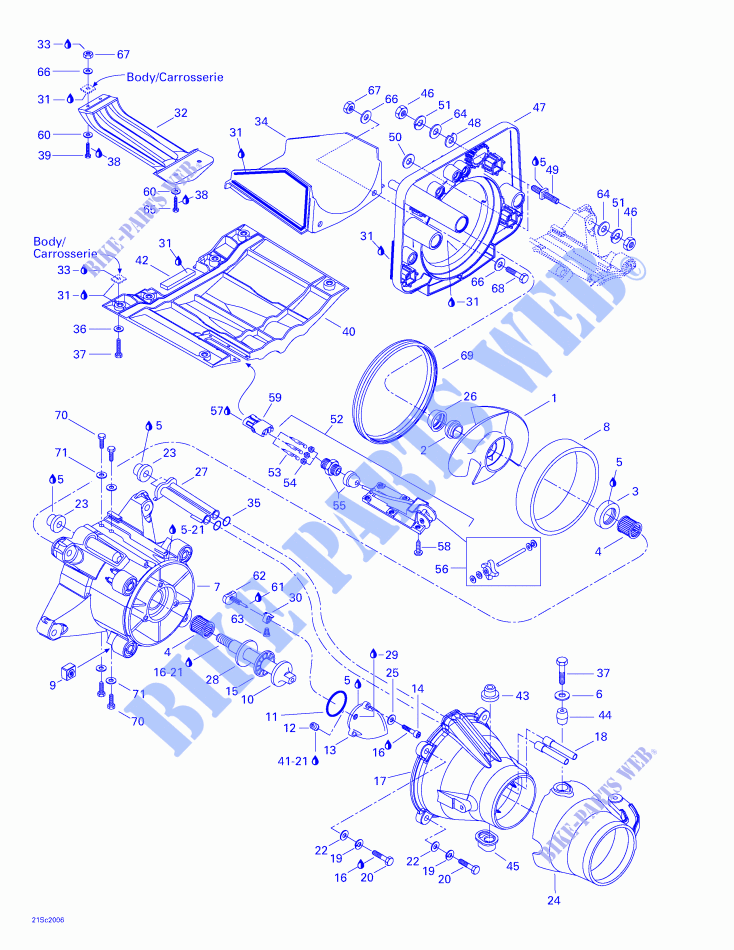 Système De Propulsion pour Sea-Doo GTX 5653/5669/5544/5545 de 2000