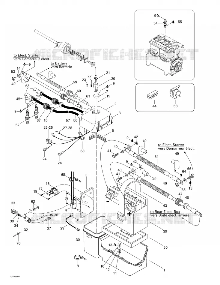 Boîte Électrique Arrière Sea-Doo Motomarines Sea-Doo GTI 5884/5885 1999 GTI 5884/5885  GTI 5884/5885