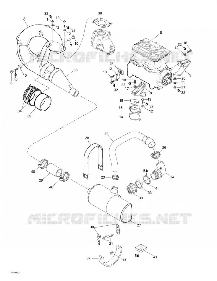 Support Moteur Et Silencieux Sea-Doo Motomarines Sea-Doo GS 5626/5844 1998 GS 5626/5844  GS 5626/5844