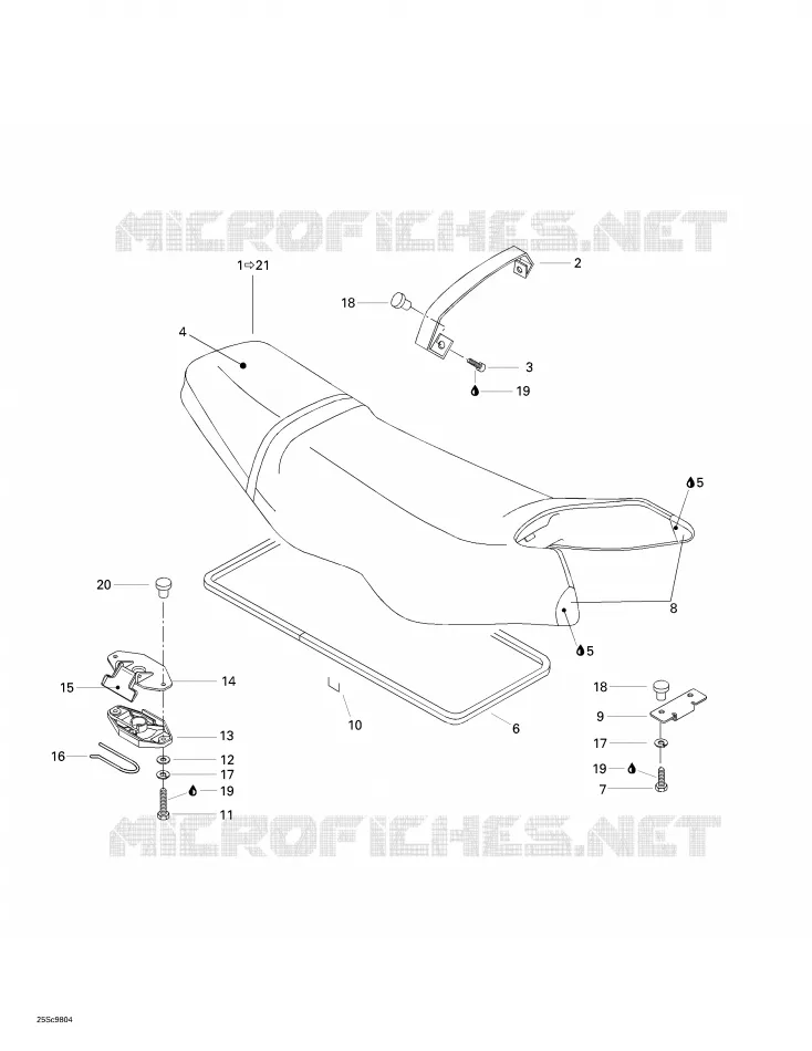 Siège Et Couvercle Du Moteur Sea-Doo Motomarines Sea-Doo GSX LIMITED 5629/5845 1998 GSX LIMITED 5629/5845  GSX LIMITED 5629/5845