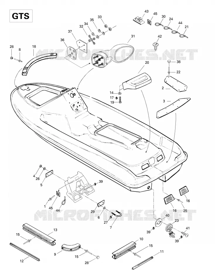 Carrosserie (GTS) Sea-Doo Motomarines Sea-Doo GTI 5641 1997 GTI 5641  GTI 5641