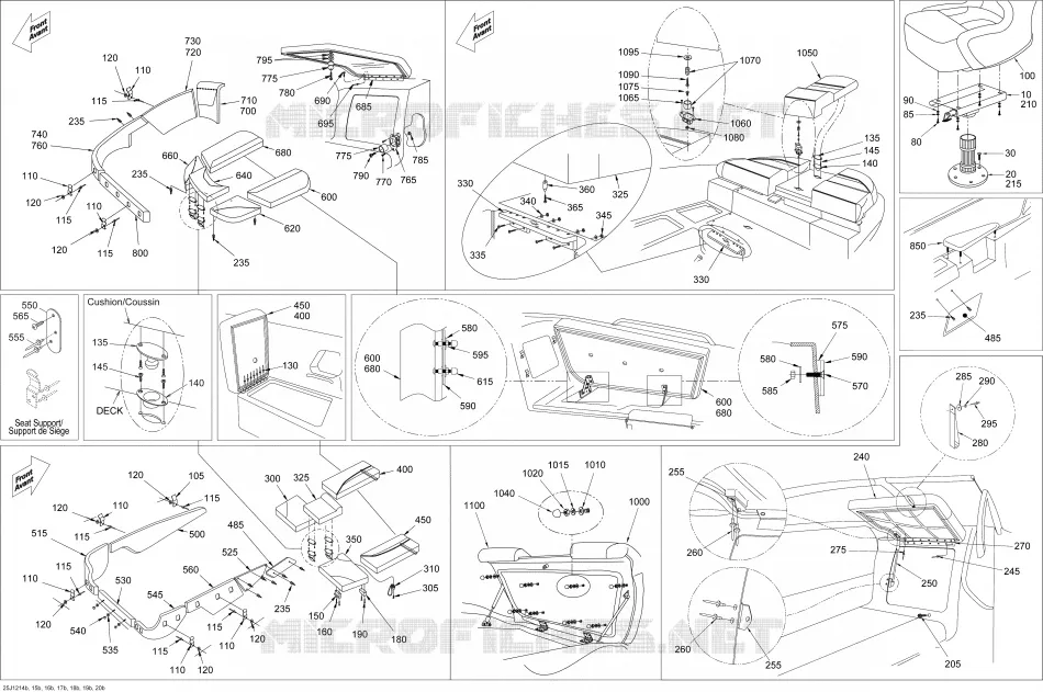 Siège 2 Sea-Doo Bateaux Sea-Doo 00- Numéros de modèle 2012 00- Numéros de modèle  00- Numéros de modèle