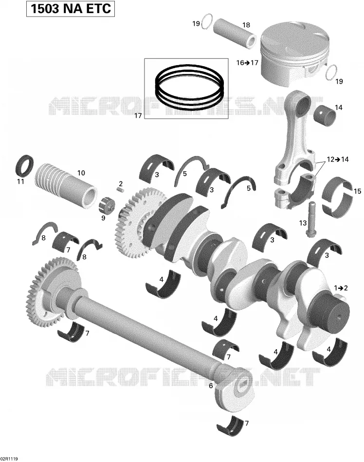 Vilebrequin, Pistons Et Arbre De Balancement Sea-Doo Bateaux Sea-Doo 00- Numéros de modèle 2011 00- Numéros de modèle  00- Numéros de modèle