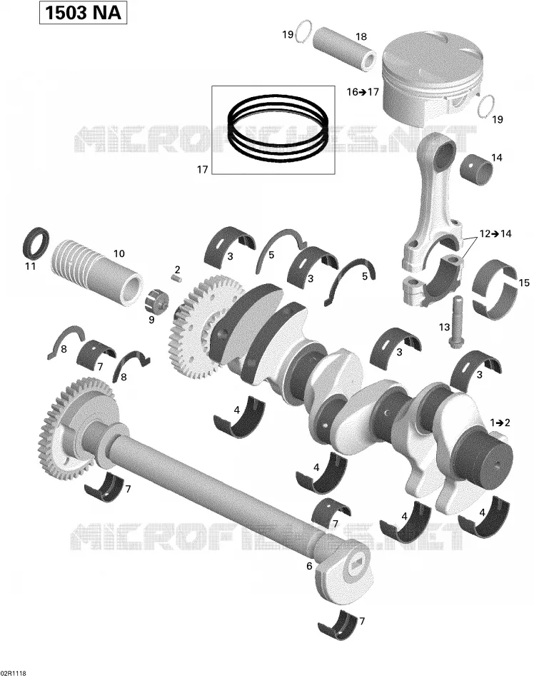 Vilebrequin, Pistons Et Arbre De Balancement Sea-Doo Bateaux Sea-Doo 00- Numéros de modèle 2011 00- Numéros de modèle  00- Numéros de modèle