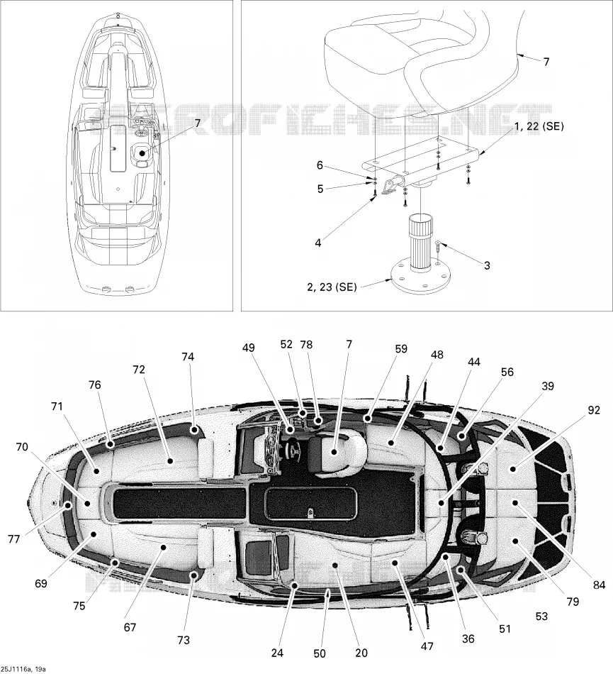 Siège 1 Sea-Doo Bateaux Sea-Doo 00- Numéros de modèle 2011 00- Numéros de modèle  00- Numéros de modèle