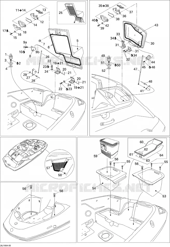 Compartiment de rangement Sea-Doo Bateaux Sea-Doo 00- Numéros de modèle 2010 00- Numéros de modèle  00- Numéros de modèle