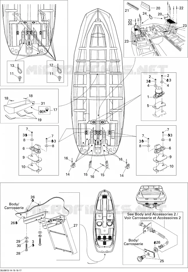 Coque Inférieure Et Échelle Sea-Doo Bateaux Sea-Doo 00- Numéros de modèle Edition 1 2008 00- Numéros de modèle Edition 1  00- Numéros de modèle Edition 1