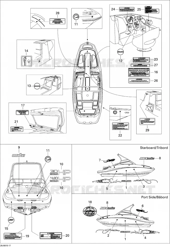 Décalques Sea-Doo Bateaux Sea-Doo 00- Numéros de modèle Edition 1 2008 00- Numéros de modèle Edition 1  00- Numéros de modèle Edition 1