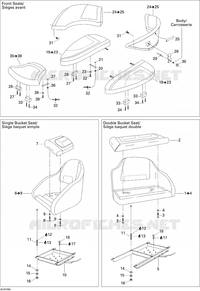 Siège 2 Sea-Doo Bateaux Sea-Doo 00- Numéros de modèle 2007 00- Numéros de modèle  00- Numéros de modèle