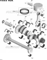 Vilebrequin Et Pistons pour Sea-Doo 00- Numéros de modèle de 2007