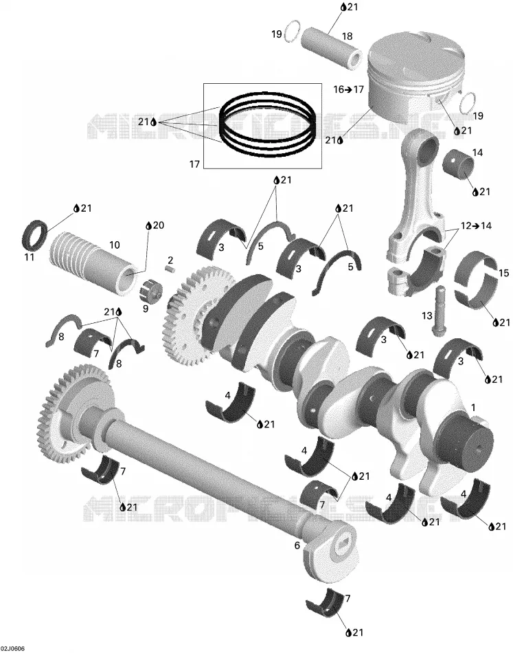Vilebrequin Et Pistons Sea-Doo Bateaux Sea-Doo 00- Numéros de modèle 2006 00- Numéros de modèle  00- Numéros de modèle