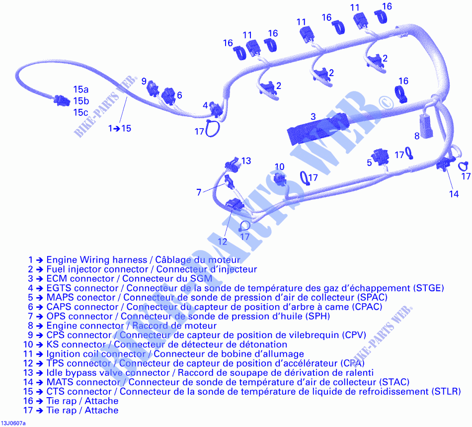 Câblage Moteur pour Sea-Doo 00- Numéros de modèle Edition 2 de 2006
