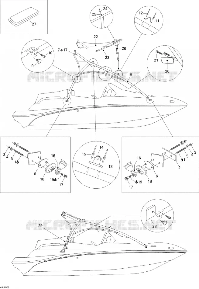 Tour Et Toit Bimini Sea-Doo Bateaux Sea-Doo 01- Système Refroidissement 2005 01- Système Refroidissement  01- Système Refroidissement