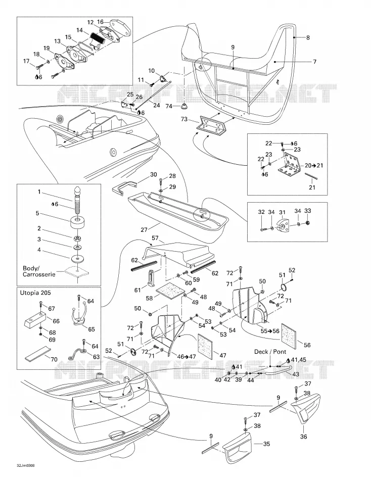 Compartiment Moteur Sea-Doo Bateaux Sea-Doo 01- Système De Refroidissement 2003 01- Système De Refroidissement  01- Système De Refroidissement