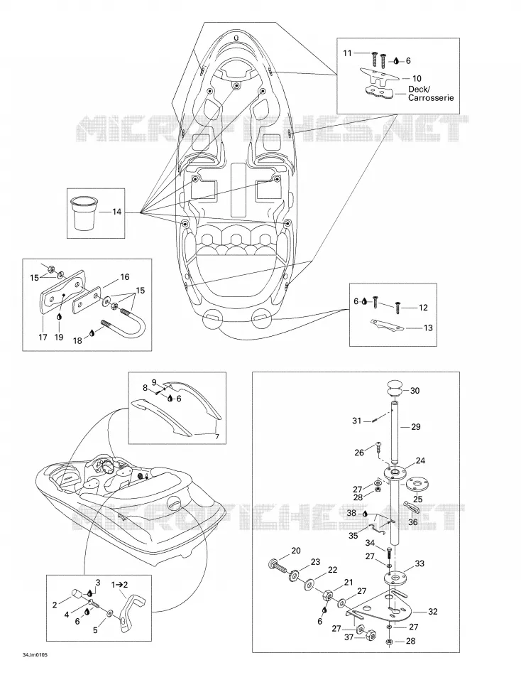 Carrosserie Et Accessoires 4 Sea-Doo Bateaux Sea-Doo 01- Système De Refroidissement 2001 01- Système De Refroidissement  01- Système De Refroidissement