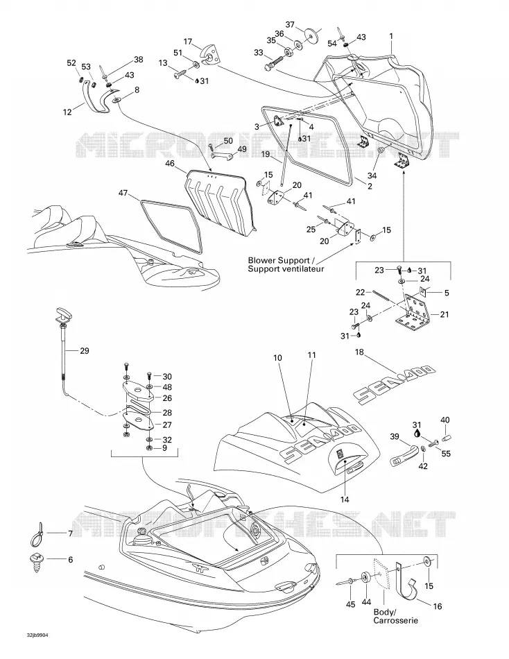 Compartiment Moteur Sea-Doo Bateaux Sea-Doo 01- Système De Refroidissement 1999 01- Système De Refroidissement  01- Système De Refroidissement