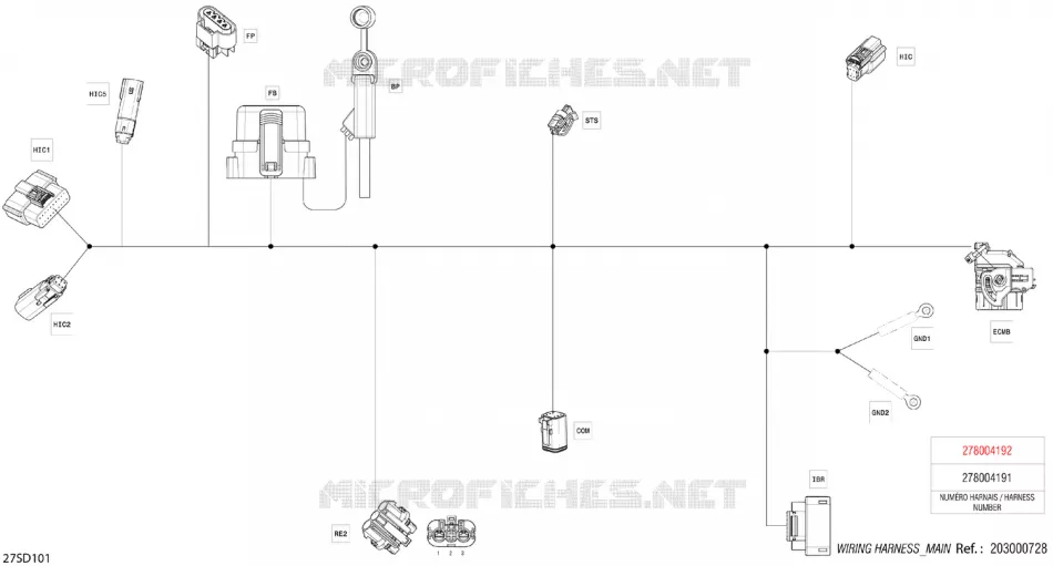 02- 0 - MAIN HARNESS - 278004192 Sea-Doo Motomarines Sea-Doo SPARK TRIXX 3UP 66RG TRIXX package + Audio 2024 SPARK TRIXX 3UP 66RG  SPARK TRIXX 3UP 66RG