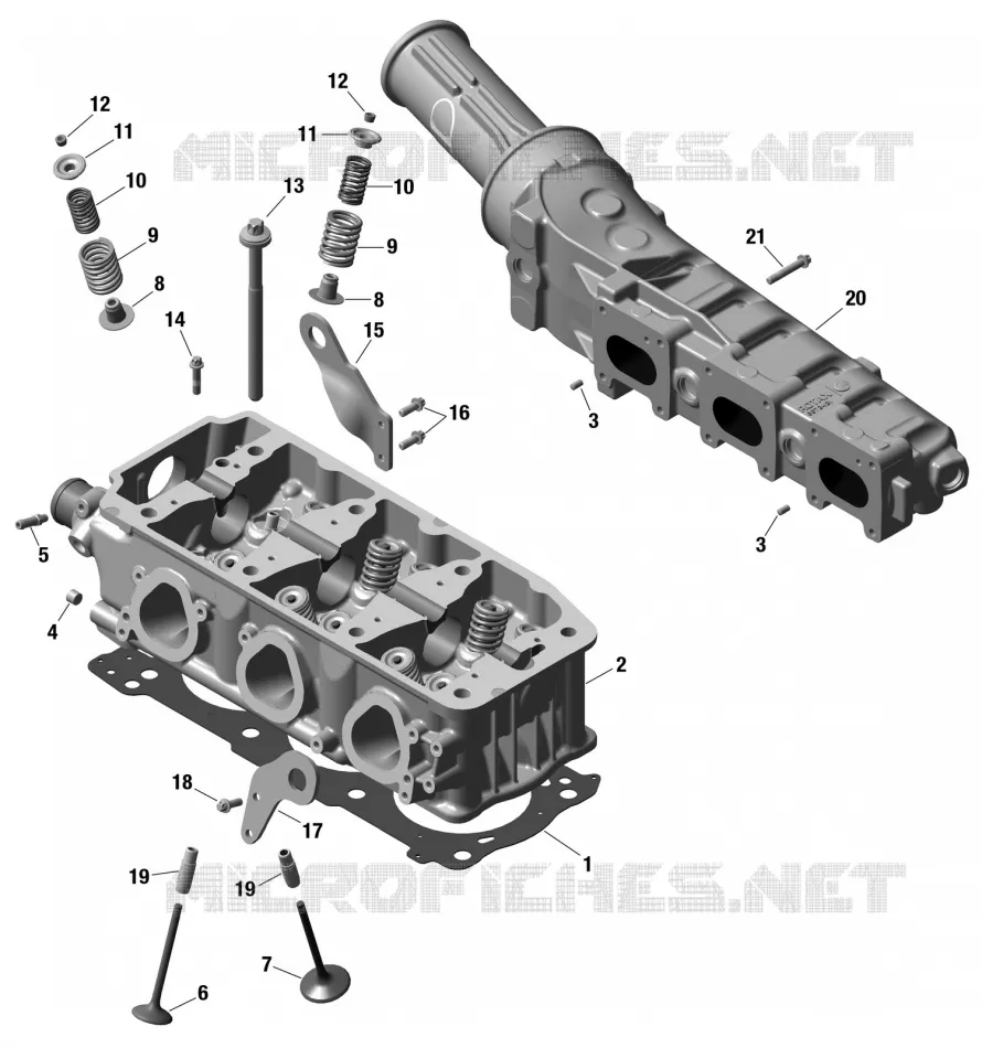 01- ROTAX - Cylinder Head Sea-Doo Motomarines Sea-Doo RXP-X 300 2023 RXP-X 300  RXP-X 300