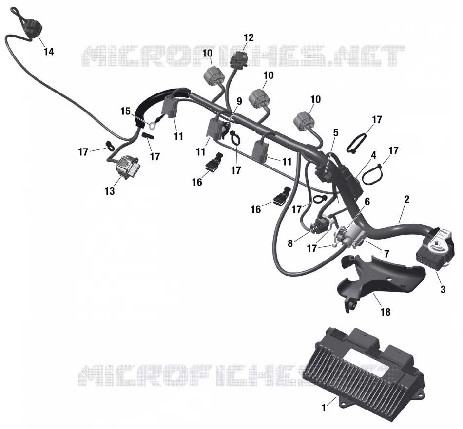 01- ROTAX - Engine Harness And Electronic Module Sea-Doo Motomarines Sea-Doo SPARK TRIXX 3UP 2023 SPARK TRIXX 3UP  SPARK TRIXX 3UP