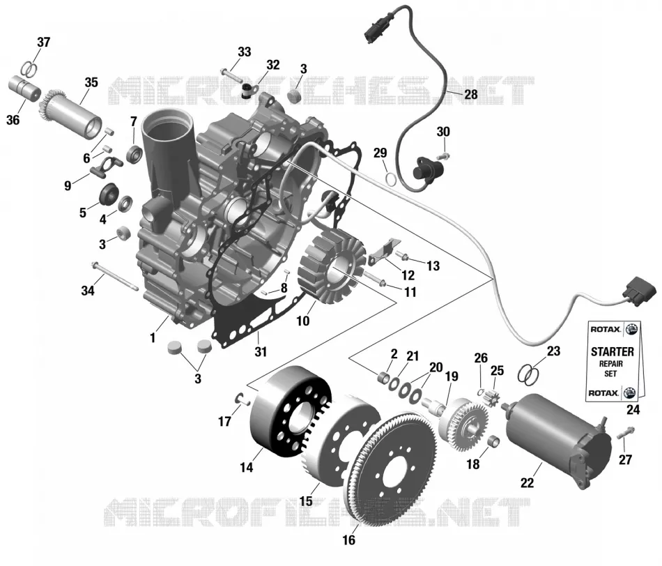 01- ROTAX - MAGNETO AND 0 STARTER Sea-Doo Motomarines Sea-Doo FISH PRO SPORT 170 2023 FISH PRO SPORT 170  FISH PRO SPORT 170