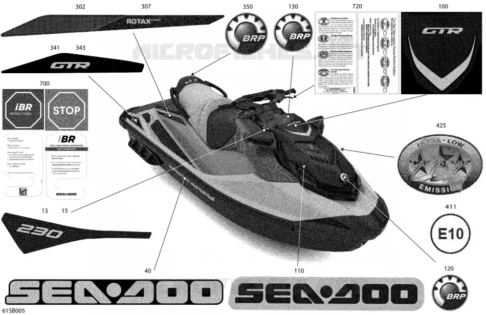 AUTOCOLLANTS Sea-Doo Motomarines Sea-Doo GTR 230 2022 GTR 230  GTR 230